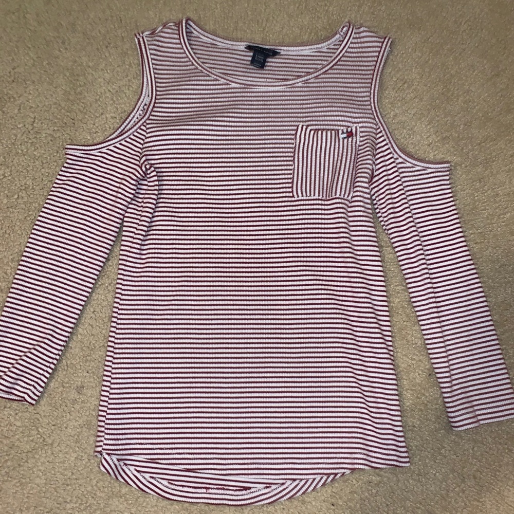Tommy Hilfiger, Red and White striped top.